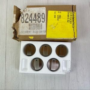 Wolf Knob Kit Stainless Steal SST 36” Gas Cook Top 824489 5 Knob